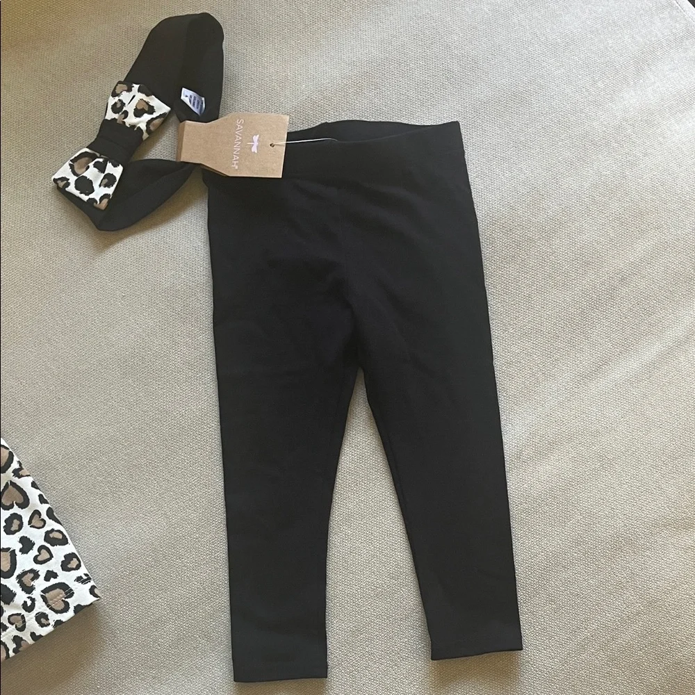Savannah 3 pc Leopard Print Baby Outfit Set, Sz 12 months NWT